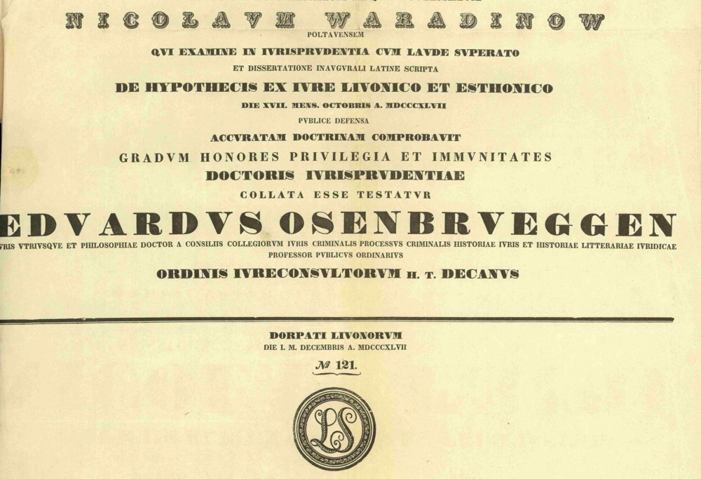 The Contribution of Nikolai Vasilievich Varadinov to the Development of Russian Civil Law and Historical and Legal Research